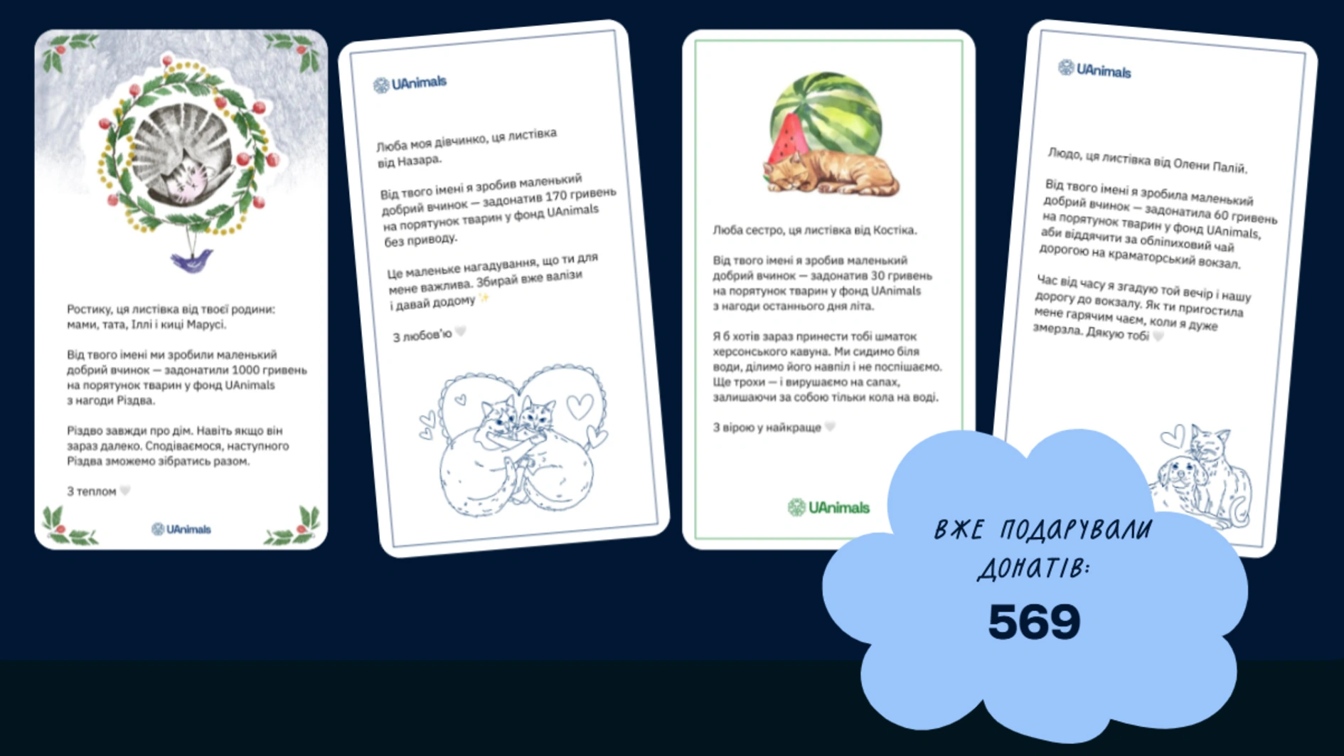 UAnimals пропонує альтернативу різдвяним подарункам — донат на порятунок тварин